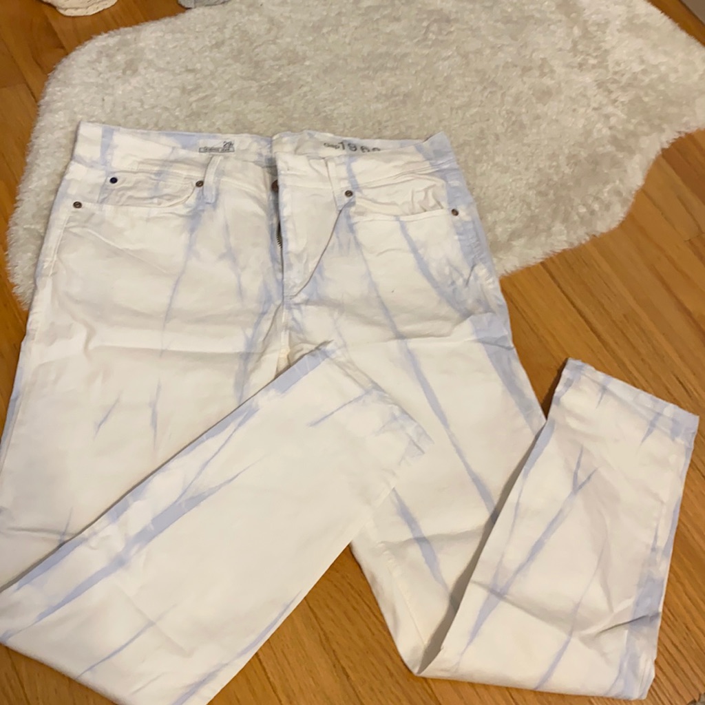 Gap - White And Light Blue Tie Dye Jegging